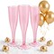 36 Pack Clear Pink Plastic Champagne Flutes - 7OZ Pink Champagne Flutes Plastic, Champagne Glasses Disposable for Party Valentine's Day New Year's
